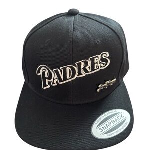 Black Padres Snapback Hat San Diego padres hat plus hat pin new embroidered logo